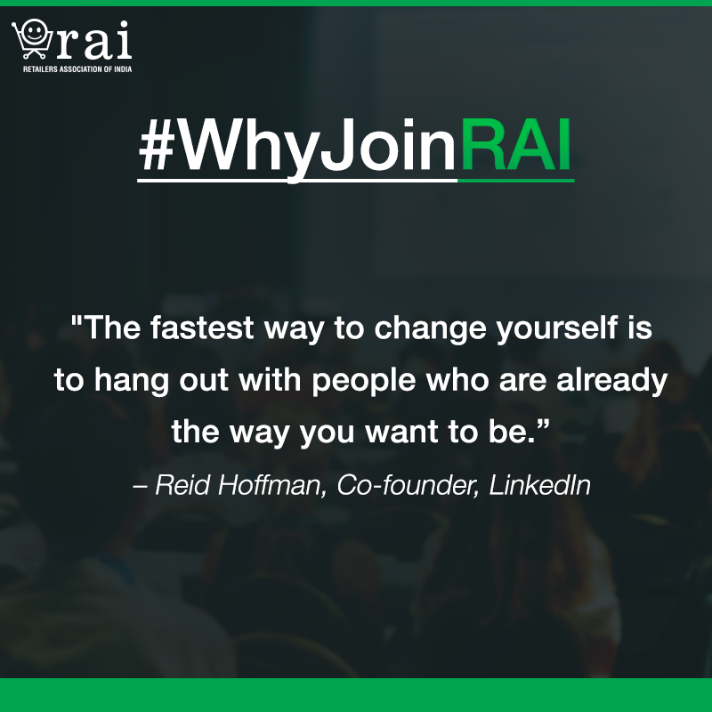 rai_india's tweet photo. RAI provides regional and national platforms for retail members to network with each other and with the larger Retail Fraternity. It helps retailers of all sizes to learn from one another.
Know more: https://t.co/sYQTcWY09F
#RAI #WhyJoinRAI #Retailers https://t.co/ag7Ahdl0QM