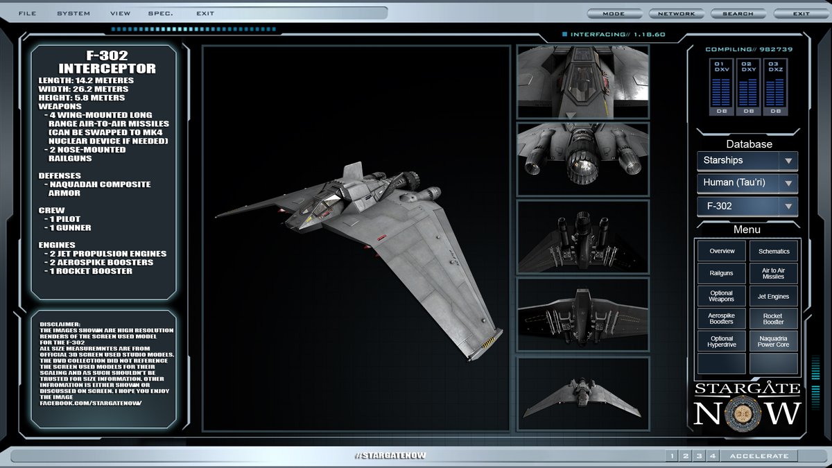 Spinobreaker's tweet photo. Here's something for your next #Stargate stream @dhewlett This is the screen used 3d model for the F302 with full breakdown and I can send u printable sized version of this as a prize or something for the Stargate fans in the stream since that the episode it was first shown in :D https://t.co/fDgrzLWQyh