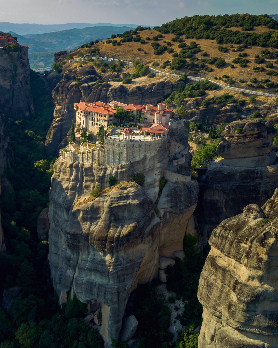 HunteAerial's tweet photo. One of my favourite #drone shots of last year from #Meteora, #Greece. https://t.co/Q7D7Eh3phG