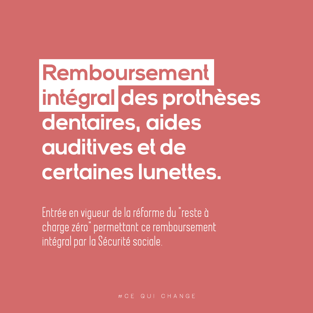 FJolivet36's tweet photo. Ce qui a changé le 1er janvier 2020 : entrée en vigueur de la réforme du "reste à charge zéro" permettant ce remboursement intégral par la Sécurité sociale. #Cequiachangé #1erjanvier #voeux2020 #Onledit #Onlefait https://t.co/gQ6TwnSDAM