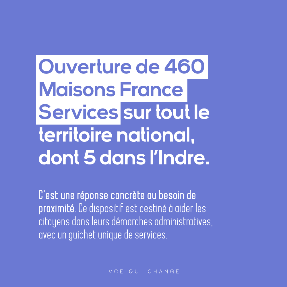 FJolivet36's tweet photo. Le retour du service public dans nos #territoires, une réponse concrète au besoin de #proximité. 1er janvier 2020 : ouverture de 460 Maisons France Services, dont 5 dans l’Indre. #FranceServices #Cequiachangé #1erjanvier2020 #voeux2020 #Onledit #Onlefait https://t.co/83hDRtH8cI