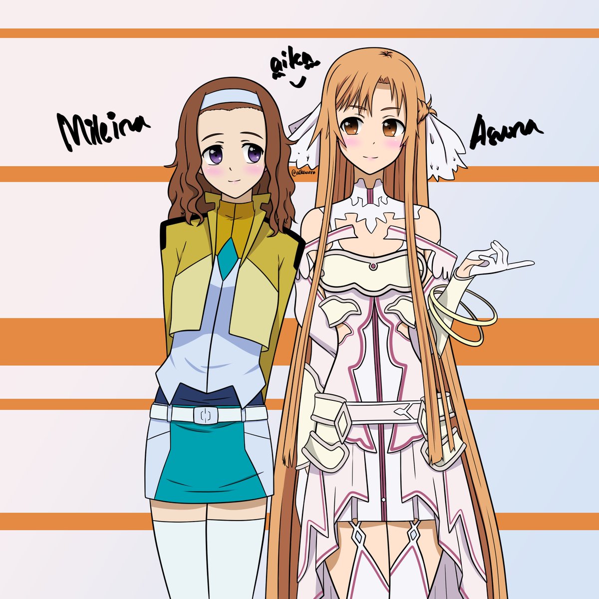 Aikazilla ｓｙｍｍｅｔｒｉｓｔ Mileina Asuna Xd やりました 疲れた Mobile Suit Gundam 00 Sword Art Online 声優ネタで Mileina X Asuna 名人ごっこ Pixiv T Co Fevlsgjotr ユリ イラスト アニメ