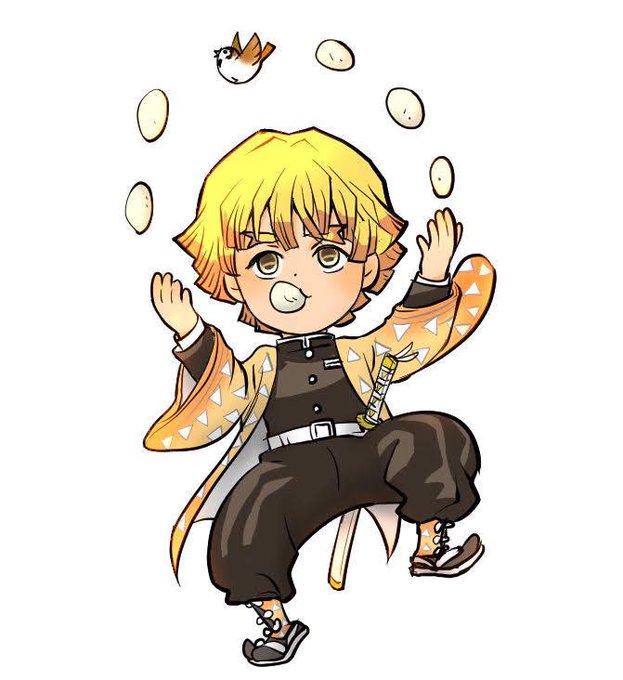 bin吉🌿さんがTwitterに投稿した我妻善逸(鬼滅の刃)のイラスト。