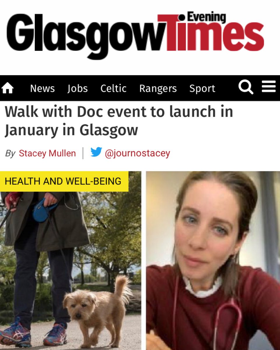 First <a href="/walkwithadoc/">Walk with a Doc</a> in Scotland! Come and join me - let’s get moving! 11am Jan 12 <a href="/SoulFoodGlasgow/">Soul Food Kitchen</a> sign up to register. Thank you <a href="/journostacey/">Stacey Mullen</a> <a href="/Glasgow_Times/">Glasgow Times</a> for the article 🙏