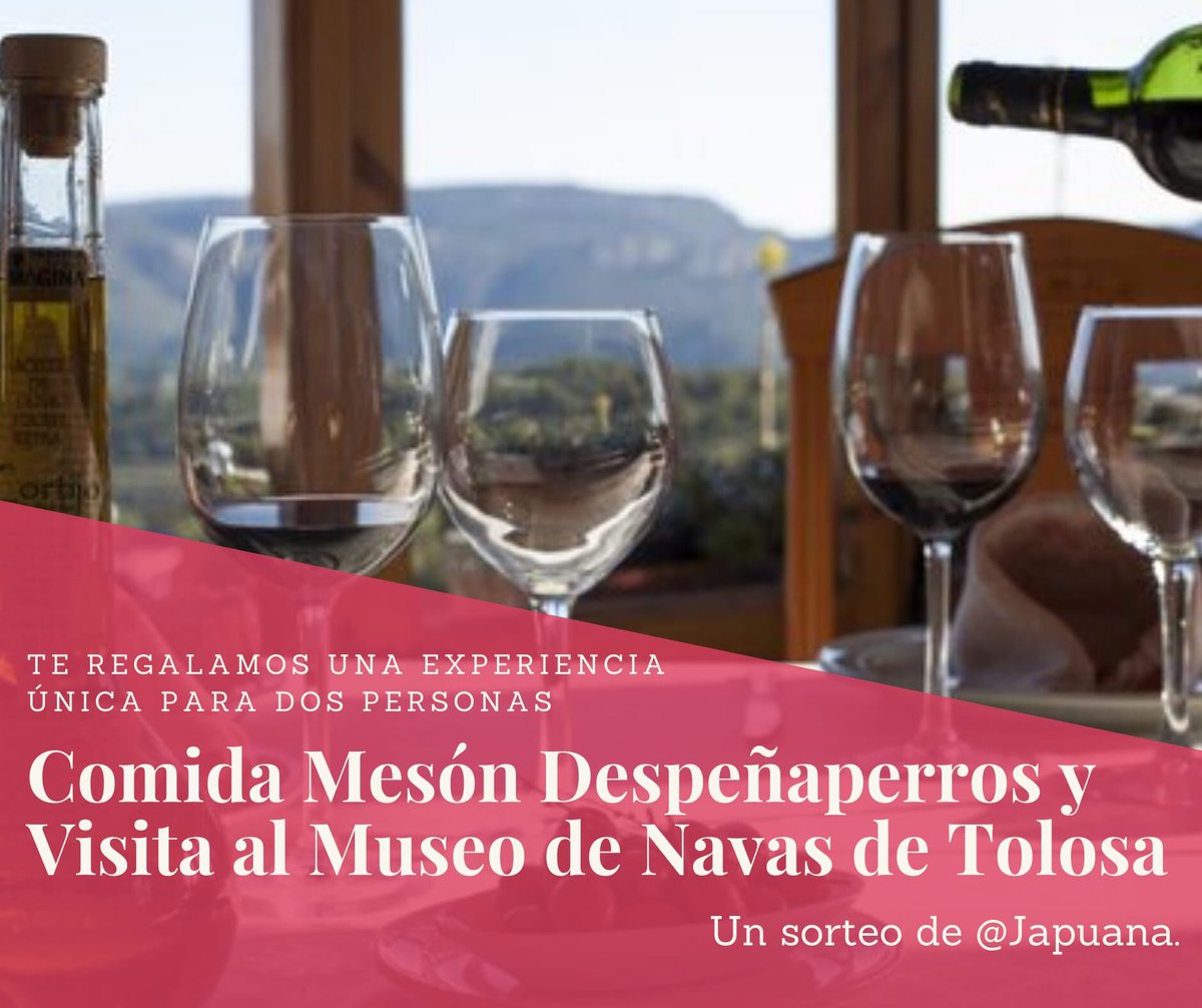 japuana's tweet photo. #Sorteo 🤩
Qué te parece comenzar el año con:
Menú desgustación para 2 en el @ElMesonDespe + visita al @Navas_deTolosa 👳🏽‍♀️⚔️🤴🏼? 

Entra en nuestra pág de Facebook y sigue las indicaciones es muy fácil 🍀 https://t.co/lYYLls1qKY