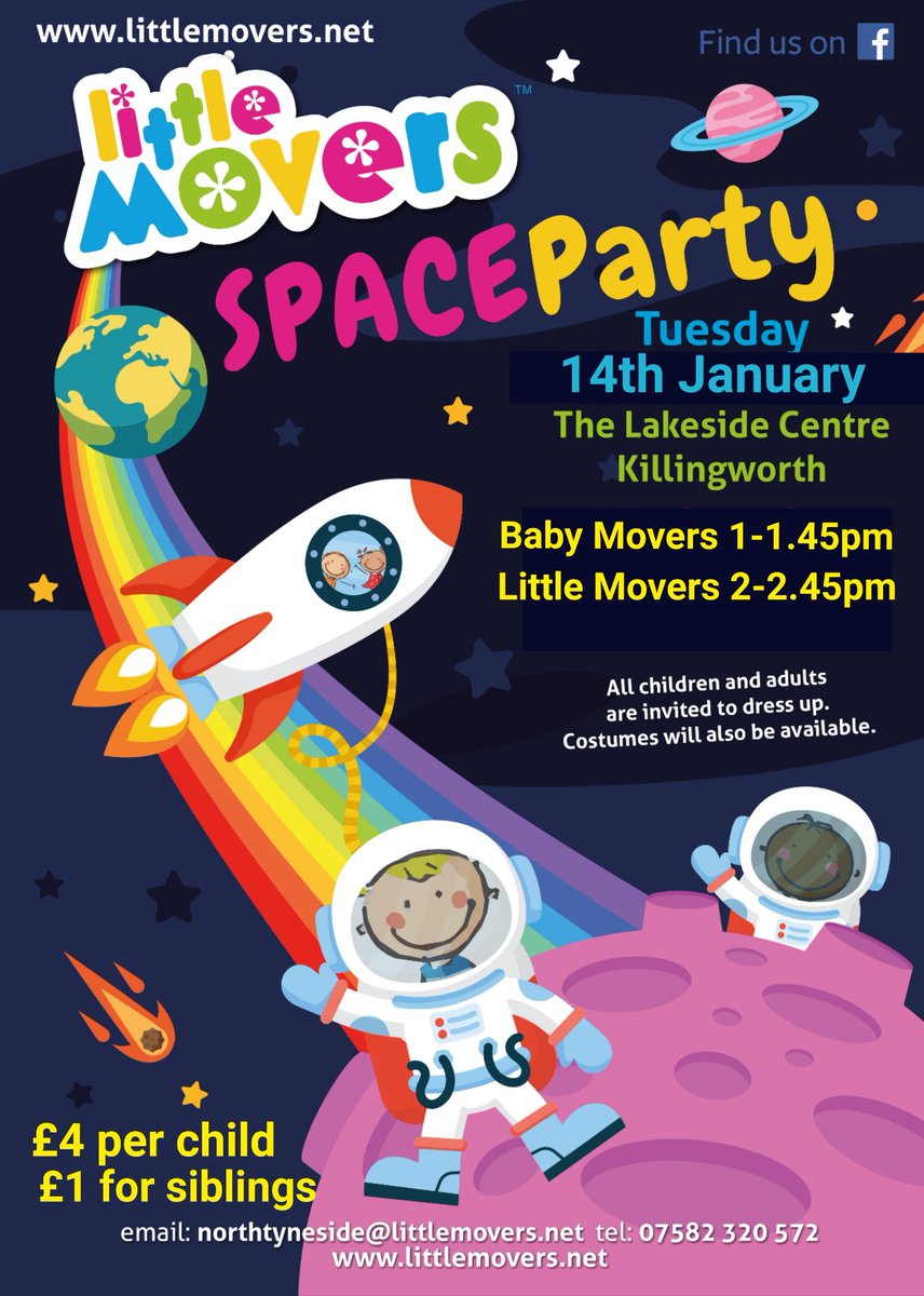 We are back at The Lakeside, Waves and The Splat Centre for our Space Week! 

Try something new. Try something different. Try something active. 

£5 per session.
The Splat includes free softplay 

To book: 

bookwhen.com/littlemoversno…