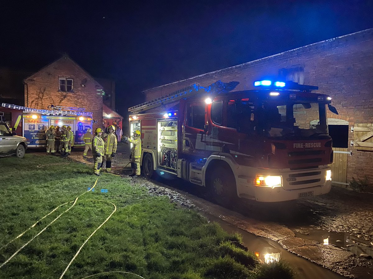 SFRS_MDrayton's tweet image. INCIDENT📟 Mobilised 05:50 with @AudlemFire @FireHodnet @PreesFire_SFRS @SFRS_Oswestry and @SfrsSroberts in support🚒🚗  to barn fire near #Adderley Fire involved straw in building🔥 7 calves rescued 🐄 BA and hose reel 💦 5 adults checked by @OFFICIALWMAS for smoke inhalation🚑