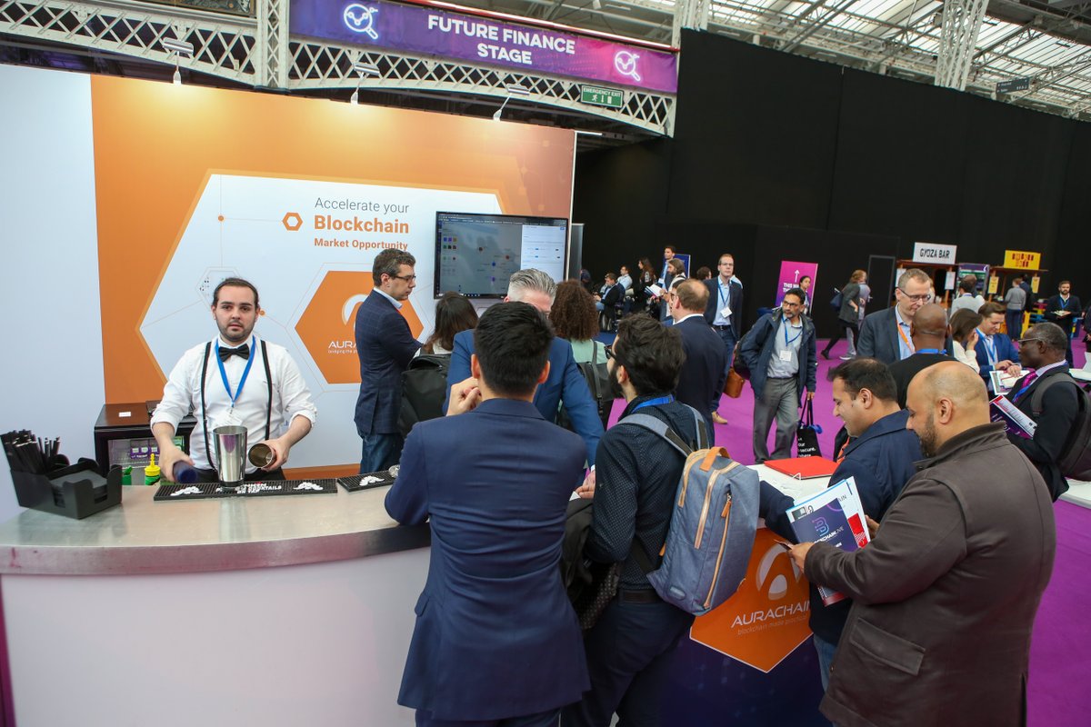 After a very successful day at Blockchain Live, drinks were flowing from @Aurachain_ch exhibitor stand. The perfect way to end a perfect day just like out networking bar at the end of the event.

For exhibiting opportunities check out our website bit.ly/2rQcNMv