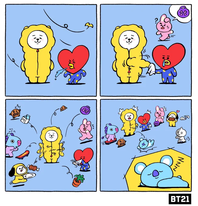 When in need, RJ provides. ?

#RJ #GentleSoul #MagicParka #KOYA #SHOOKY #MANG #CHIMMY #TATA #COOKY #VAN #BT21 