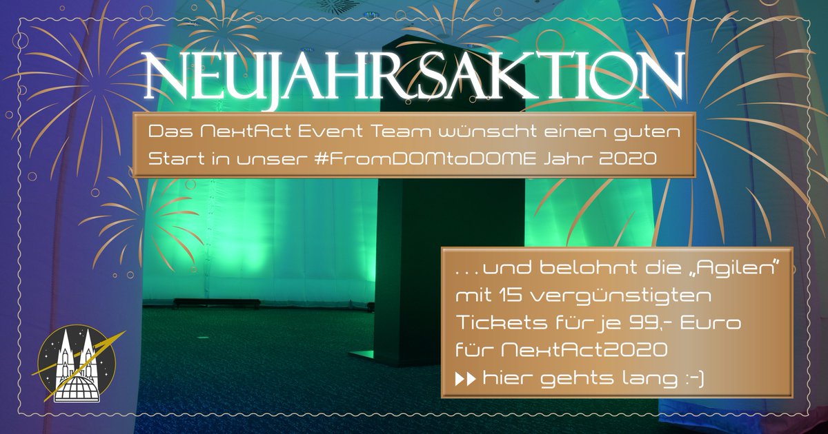 *Happy New Year Tickets* für unser #NextAct Event im Mai.
Das gesamte Event-Team wünscht einen tollen Start in unser #FromDOMtoDOME Jahr und hat für Euch noch ein paar vergünstigte Tickets bereitgestellt. Jetzt schnell zugreifen unter folgendem Link:
lnkd.in/gbJNzF5