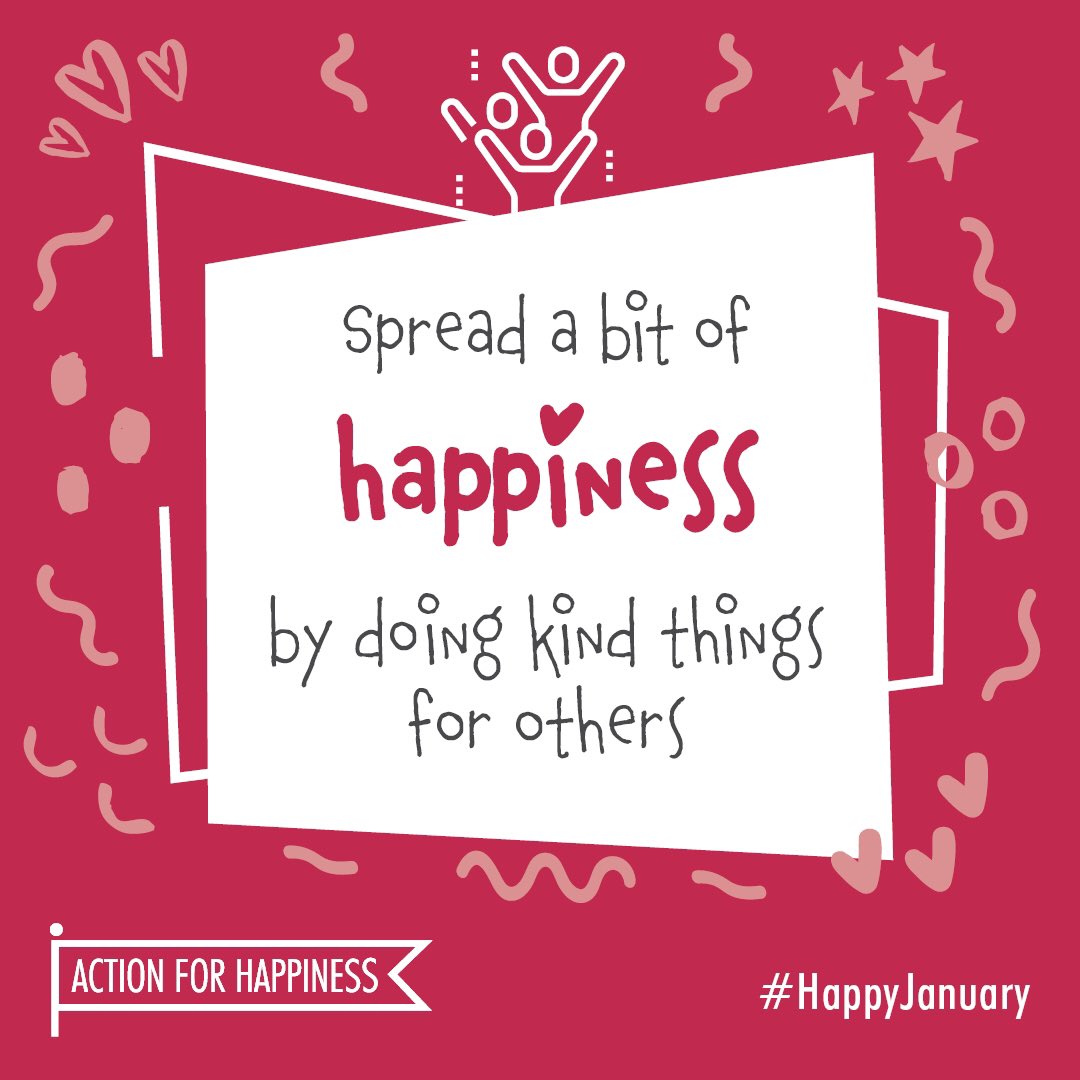 actionhappiness's tweet photo. Happy January - Day 3: Spread a bit of happiness by doing kind things for others https://t.co/wUhEkDVc3R #HappyJanuary https://t.co/m3NUedxImO