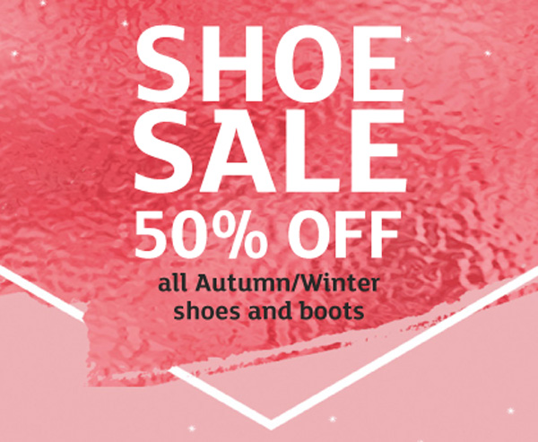50% off Shoe Sale starts tomorrow, 9.30am. Half price - all autumn/winter shoes and boots. #wintersale #annefurbank