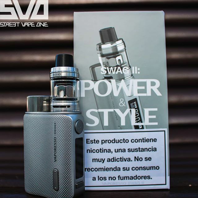 Hoy presentamos el Vaporesso Swag 2 Kit, con un nuevo tanque NRG PE, su potencia máxima de 80W y funciona con una sola una batería 18650, puro poder y estilo renovado!!! 💪💪.
-
Ven a visitarnos en Av Siglo XXI 3 Local 2 CP 28660 en Boadilla del Monte.… ift.tt/2rUexp4