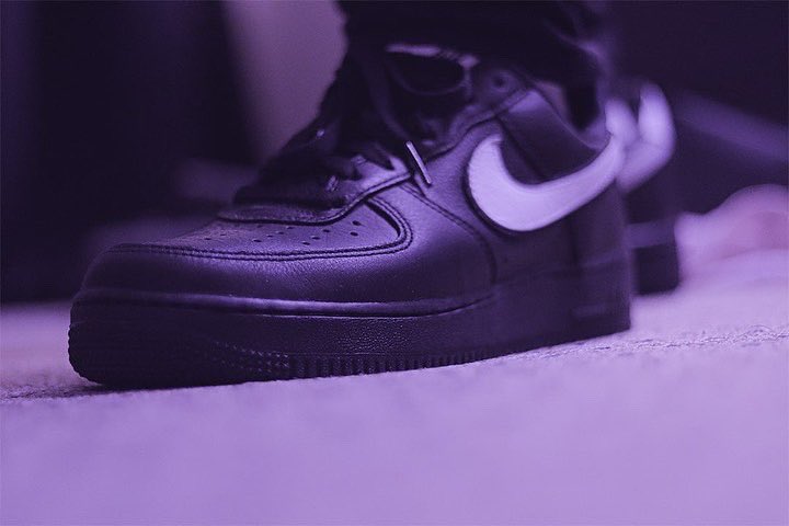 AcesToAces's tweet photo. So I got some black Air Force Ones, but it has some white on it. Can you still trust me? 🤔🤔🤔 https://t.co/qI93xzGuF9