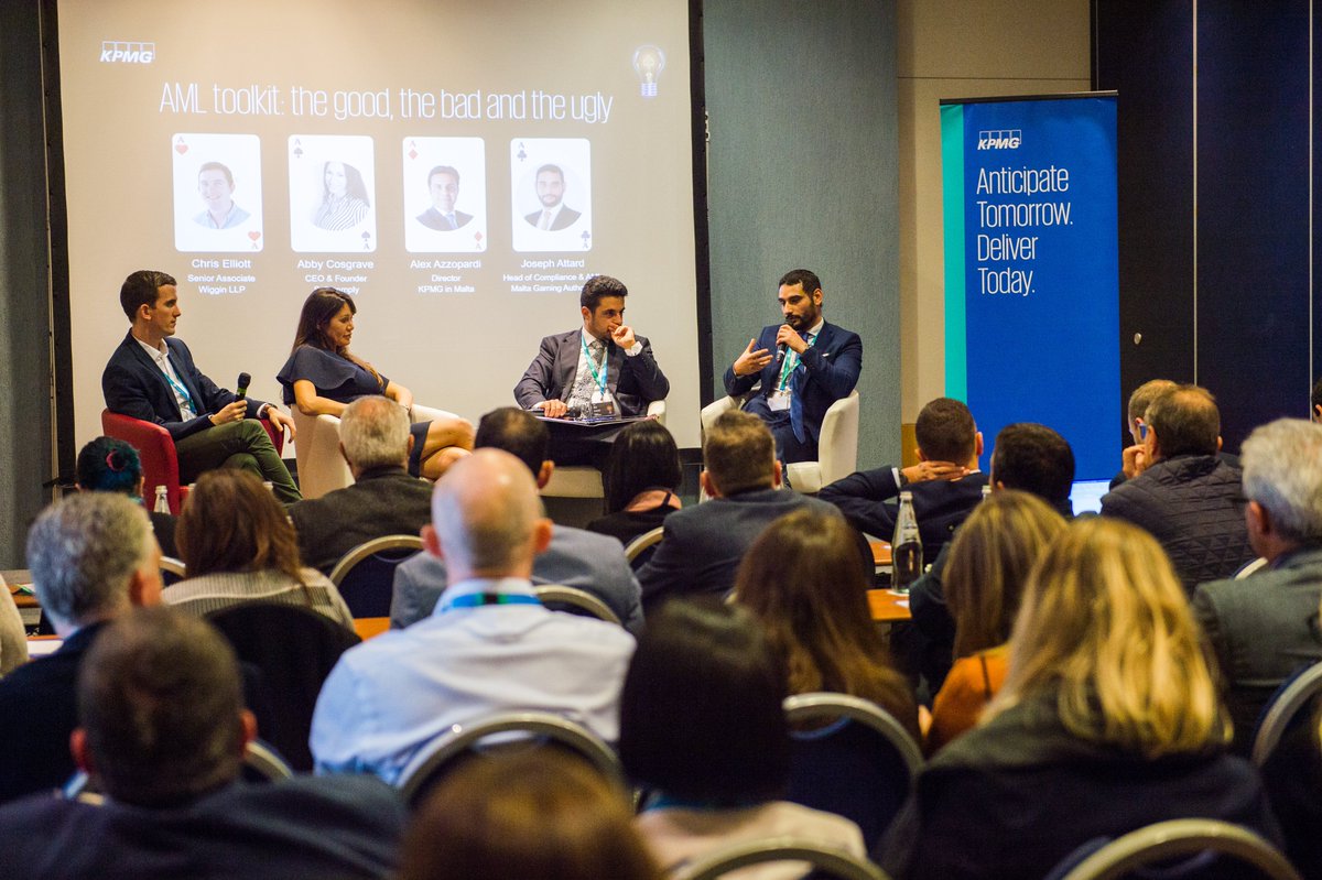KPMG_Malta's tweet photo. In an AML-focused session, Chris Elliott, Abby Cosgrave, Joseph Attard, and KPMG’s subject-matter expert Alex Azzopardi addressed AML/CFT regulations, delving into the challenges and practicalities therein.

#KPMG #Gaming #eSummit2019 https://t.co/DDy0Qf5btY