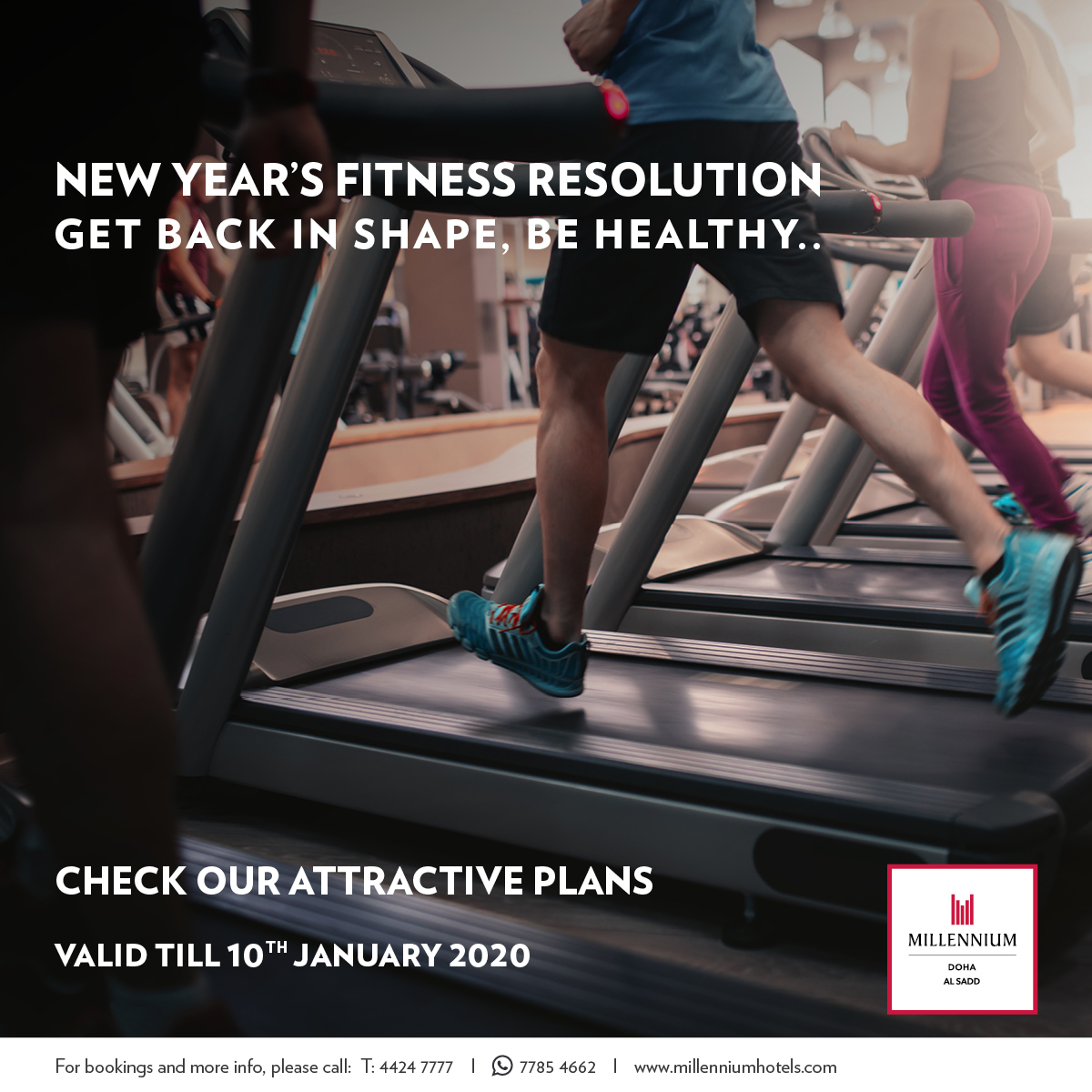 The only bad workout is the one that didn't happen!
What better way to kickoff the new year than to hit the gym and start working on your summer body.
Check out our attractive gym membership plans offered.
Call us at 44247777