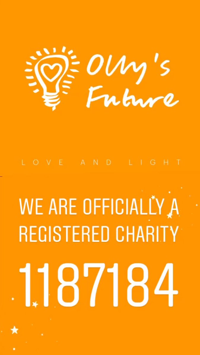 Starting the year as we mean to go on! #2020 has begun with the fantastic news that...

Olly's Future is OFFICIALLY a #RegisteredCharity!

✨ Registered Charity Number 1187184 ✨

We continue to forge a great light, with Oliver in our hearts, always. #LoveAndLight 🧡 #OllysFuture