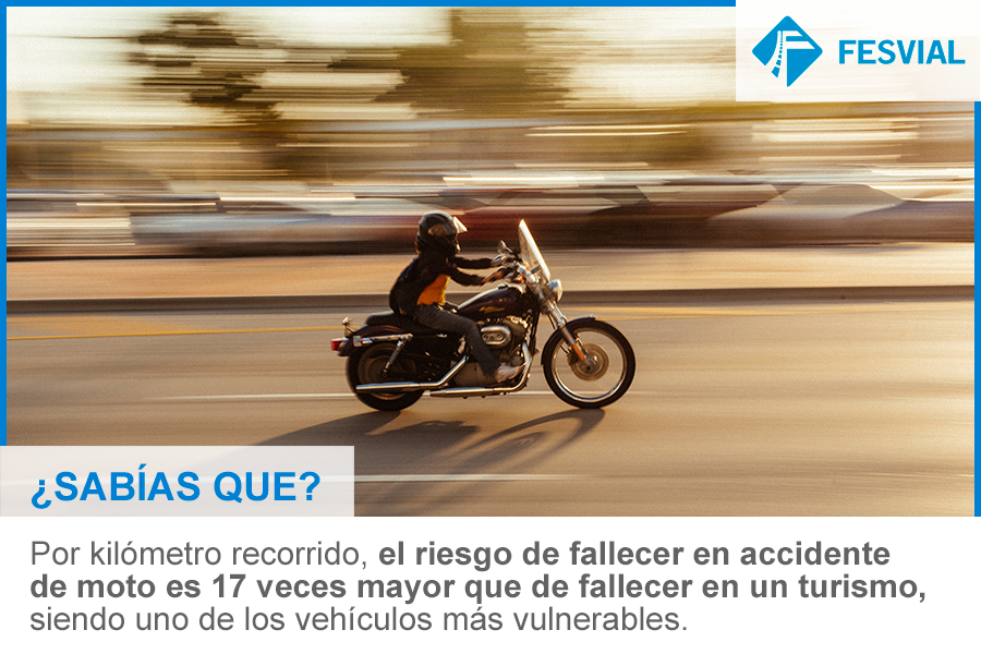 FESVIAL's tweet photo. El riesgo de fallecer en un accidente de moto es 17 veces más elevado que en un accidente de turismo. Motociclistas y resto de conductores deben concienciarse de la vulnerabilidad de este vehículo. https://t.co/pKOAPwtr3w