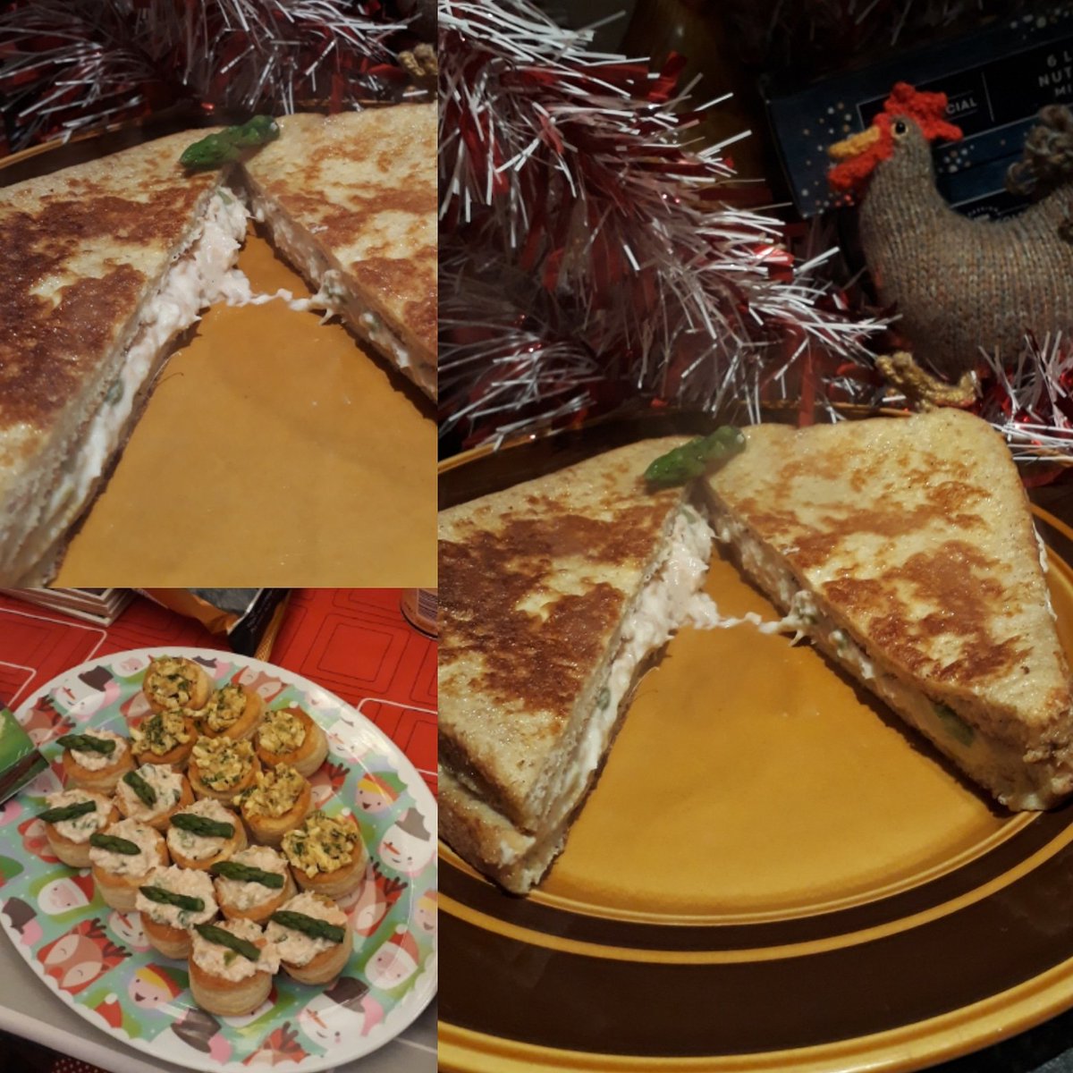 An indulgent eggy bread treat ... smoked trout, horseradish and asparagus... inspired by some vol au vents with the same filling that I made for my christmas party! #70sflashback #volauvents #smokedtrout #asparagus #eggybread