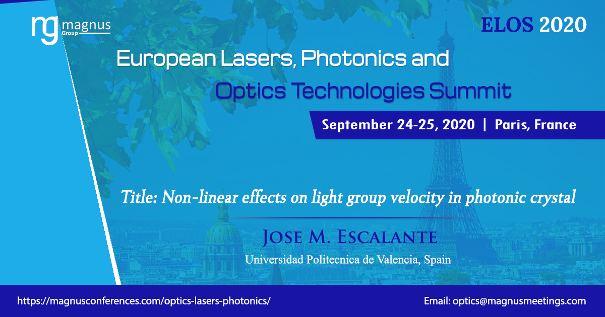 OpticsEvent's tweet photo. Listen to extremely inspiring talks at “European #Lasers #Photonics and #Optics Technologies Summit” scheduled on Sep 24-25, 2020 at Paris, France
Book your place and dates today to join us: https://t.co/zu7AsDEgoR
#OpticsConferences #Lasers2020 #Optis2020 #PhotonicsEvents https://t.co/SHxyiuiivq