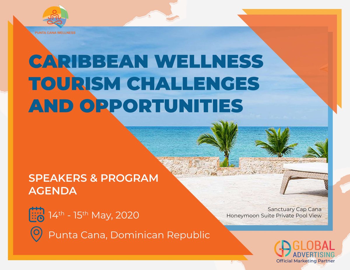 Mark A. McKenney (@markthespaman) on Twitter photo An epic #event that you do not want to miss! ~ puntacanawellness.com/contactustoday/
<a href="/SanctuaryCC/">SanctuaryCapCana</a> <a href="/Global_GWI/">Wellness Institute</a> <a href="/WTATourism/">WellnessTourismAssoc</a> <a href="/Popularenlinea/">Banco Popular</a> @PuntacanaWell Join us in the
Dominican Republic 14th-15th May, 2020 for Caribbean #Wellness Tourism Challenges & Opportunities. An epic #event that you do not want to miss! ~ puntacanawellness.com/contactustoday/
<a href="/SanctuaryCC/">SanctuaryCapCana</a> <a href="/Global_GWI/">Wellness Institute</a> <a href="/WTATourism/">WellnessTourismAssoc</a> <a href="/Popularenlinea/">Banco Popular</a> @PuntacanaWell Join us in the
Dominican Republic 14th-15th May, 2020 for Caribbean #Wellness Tourism Challenges & Opportunities.