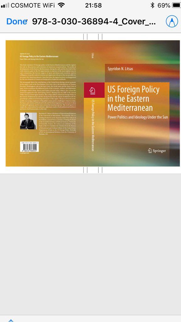 Spyros_Litsas's tweet photo. Ιn few weeks, when the “U.S. Foreign Policy in the Eastern Med” will be out from #SpringerInternational, then we will be able to discuss further on the decision making process of the #Jacksonian school of thought of the US Foreign Policy. https://t.co/YeZjHUaSrc
