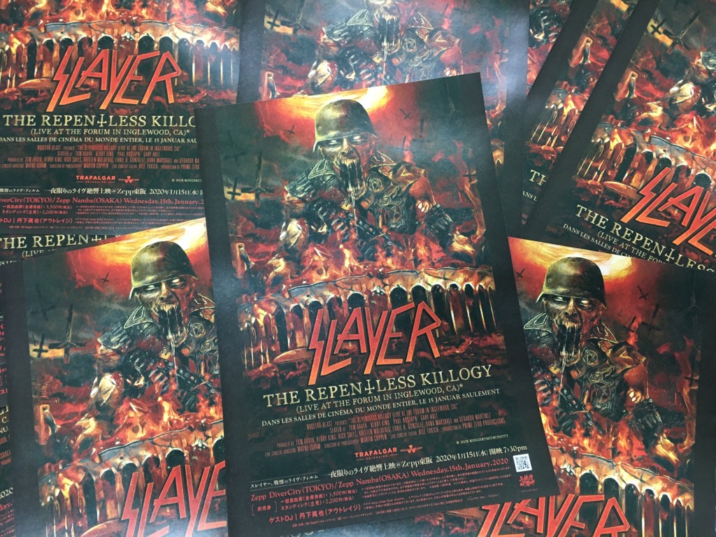 recofan_used's tweet photo. 2020年ヘドバン初めはこちらから！SLAYER 戦慄のライヴ・フィルム！THE REPENTLESS KILLOGY !
1/15Zepp DiverCity ! 前売りチケットは渋谷レコファン店頭にてご購入いただけます！ぜひ🤘#slayer #repentlesskillogy #スレイヤーライヴ・フィルム #ゲストDJ丹下さん https://t.co/AxikaaCcDy