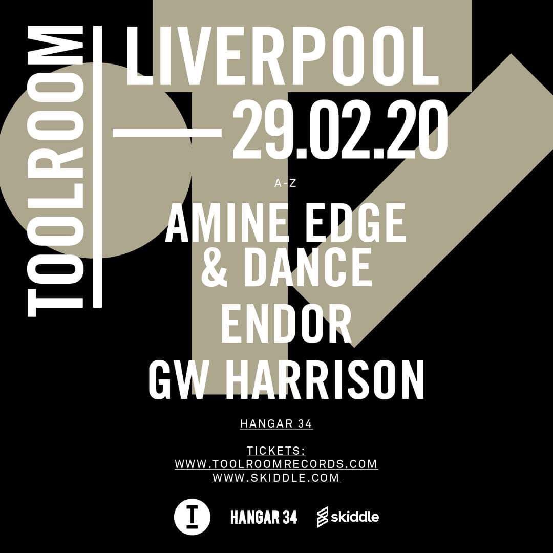 toolroomrecords's tweet photo. LIVERPOOL! We welcome Amine Edge &amp; DANCE, Endor and GW Harrison to Hangar34 on Saturday 29th February for our first show back in the city since 2017...

This will be HUGE! Don't miss out as 2nd release tickets are already running VERY low: https://t.co/UOWfg6PBhp https://t.co/cTjTM5yhlv