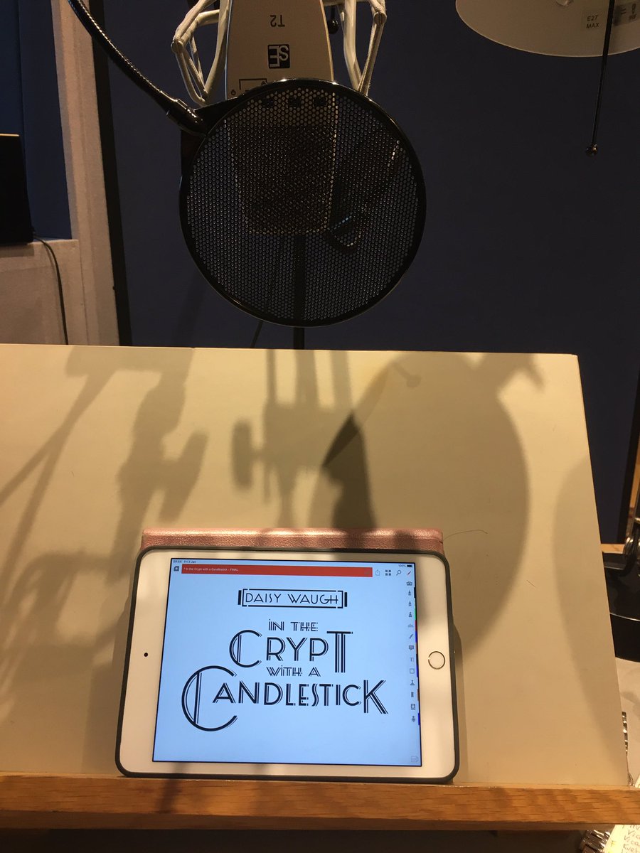 Uproarious start to the year @id_audio narrating In the Crypt with the Candlestick by @dldwaugh 😂😂I’m having too  much fun here. Brilliantly drawn characters! #audiobook #narrator #hilariousread