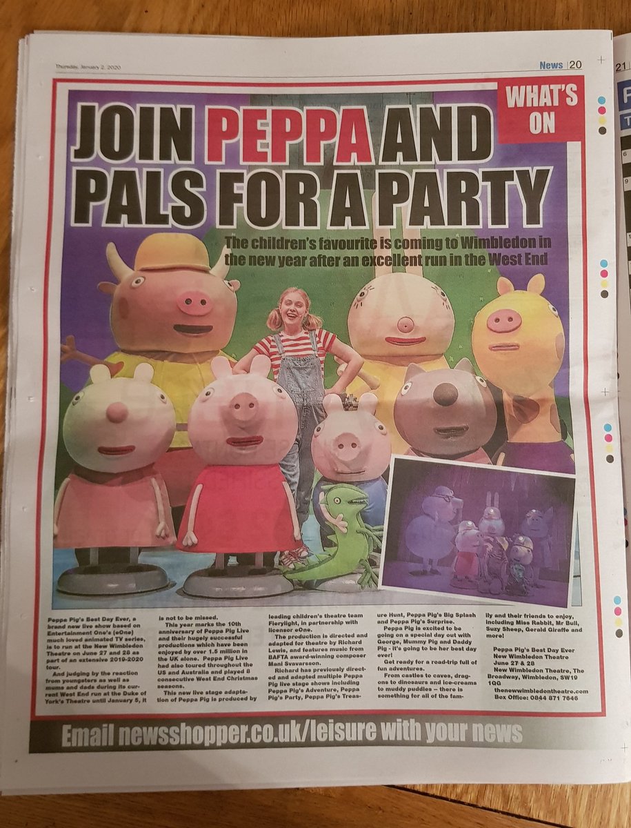 I recognise that face in my local paper 🐷 Well done @lizzieburder tearing it up in @PeppaPigLive 👊