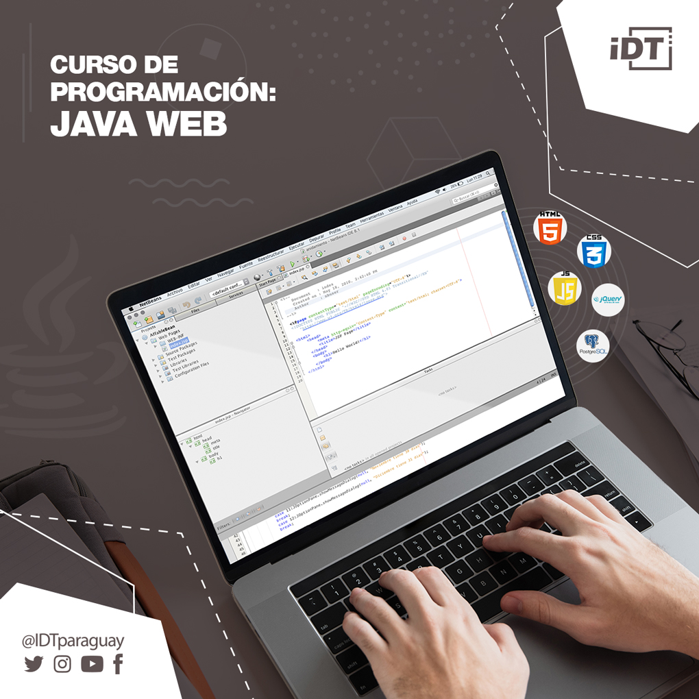 idtparaguay's tweet image. ➡ Si ya tenés conocimientos de Java y querés ampliarlos, te contamos que pronto inicia el módulo #JavaWeb parte del Curso de Programación con #JAVA 🤓☕
⠀
💻 HTML, CSS, JavaScript, jQuery, jQuery UI, AJAX con jQuery y Base de Datos. ✅