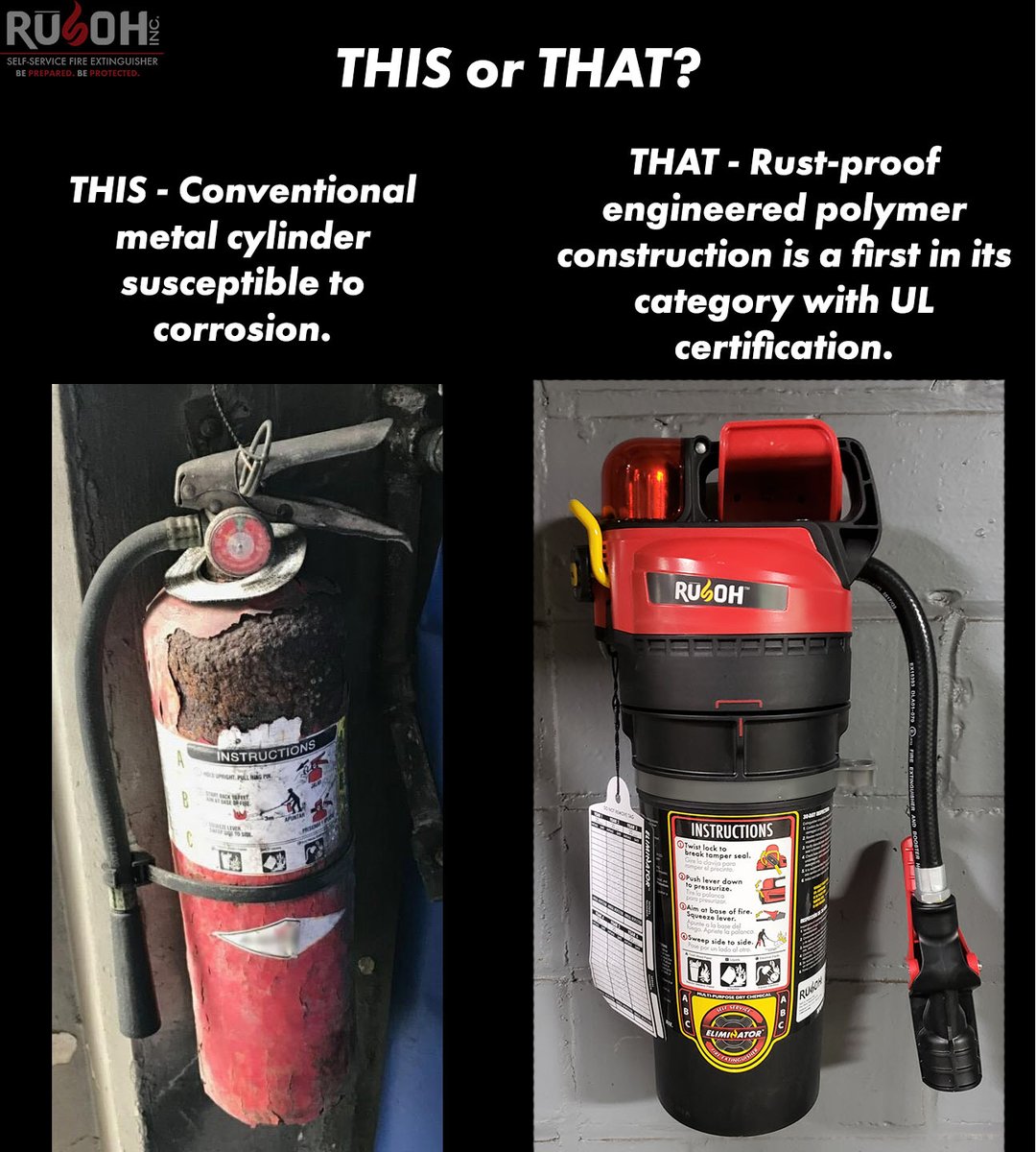 Rusoh_Inc's tweet photo. #FridayFrun - Let's play a game, THIS or THAT?

Your Pick?

Be Prepared. Be Protected. Rusoh.

https://t.co/RtOPgDYbWC

#Rusoh #Eliminator #FireExtinguisher #FireSafety #FireProtection #ULCertification #RustProof #Engineered #Polymer #Construction https://t.co/x6XTfFMfrk