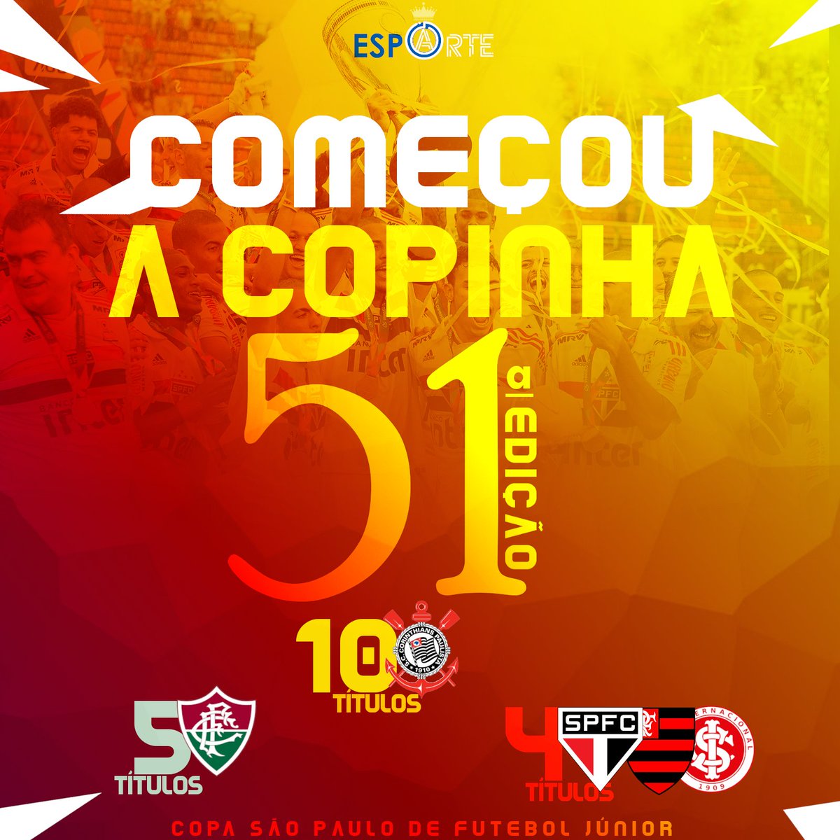 obrjones's tweet photo. A 51ª edição da #Copinha , um dos maiores torneio de base do mundo começou
Será que #MadeInCotia vai defender o título!
.
.
.
.
#esporte #futebol #arte #designergrafico
#spfc #sccp #ffc #sci #crf https://t.co/lhDqs3kSBc