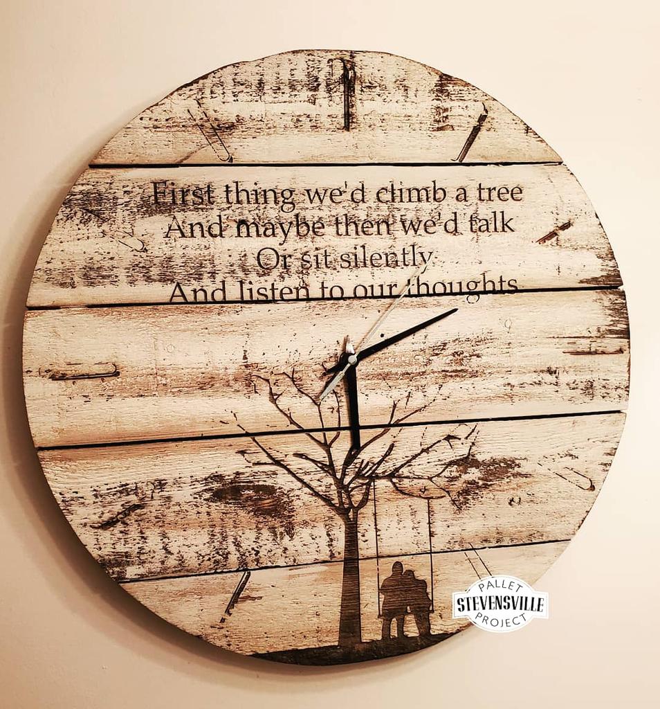 SPP_Pallets's tweet photo. Bought 10 clock mechanisms on Amazon, just had to build ourselves a Hip inspired clock 🙂

@GordQuotes 
@sandyromano https://t.co/QE1W0rh57L