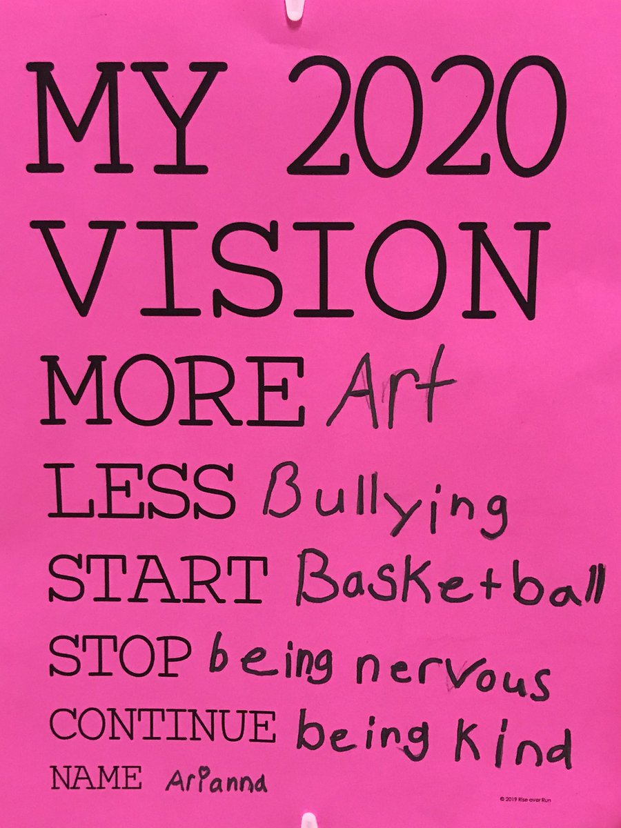statelinerPES's tweet photo. Students in Mrs. Jacobsen’s third grade class look toward the future as they list their Visions and Goals for 2020. https://t.co/2qnYqc1WMR