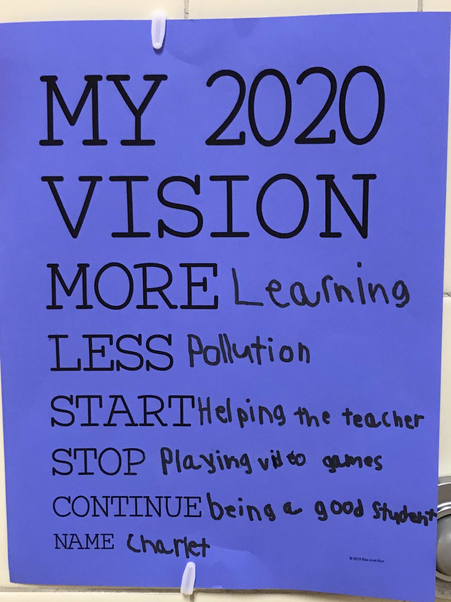 statelinerPES's tweet photo. Students in Mrs. Jacobsen’s third grade class look toward the future as they list their Visions and Goals for 2020. https://t.co/2qnYqc1WMR