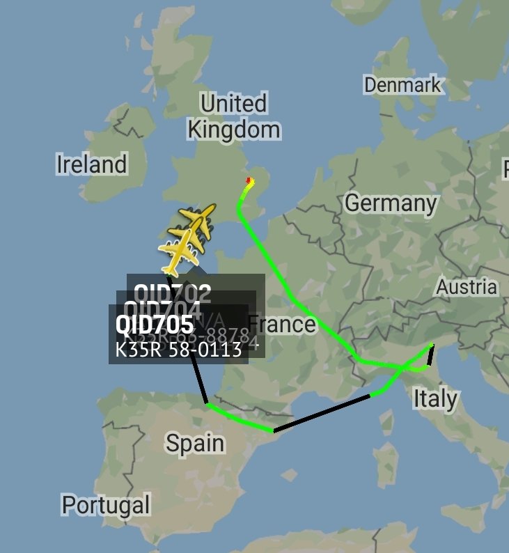 is_keelu's tweet photo. USAF
Boeing KC-135R Stratotanker
All spotted heading back to #England.
#QID02 57-1474
#QID03 59-1513
#QID04 63-8878
#QID05 58-0113 https://t.co/7siMuU0QCG
