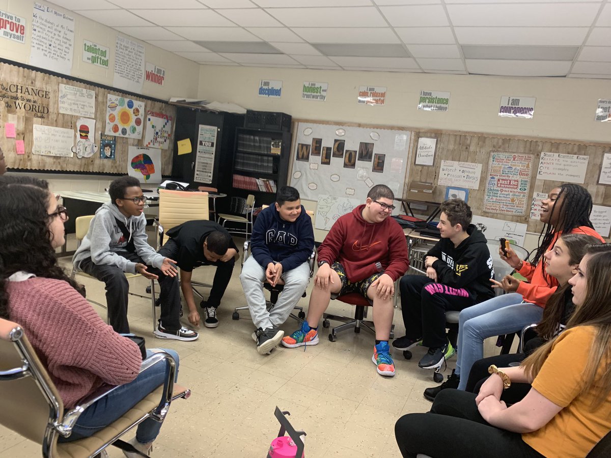 Restorative circles in Digital Research Classes! I have found that there are misconceptions behind the purpose of circles - they are not only for discipline issues. We are connecting and developing a sense of community through a circle about 2020 goals today! #restorativecircles