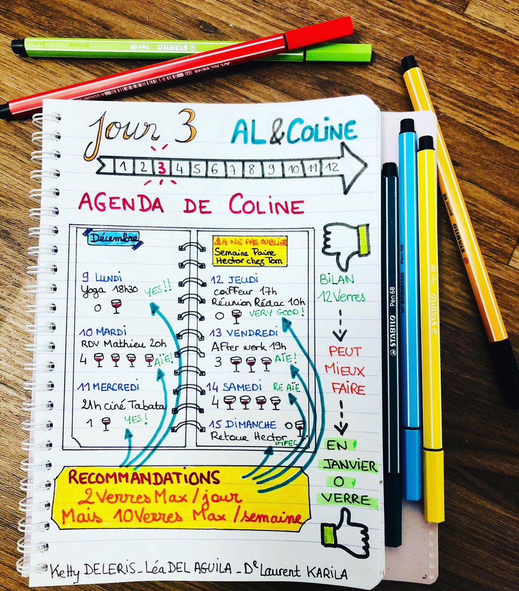 aletcoline's tweet photo. Pourquoi Coline a voulu faire le #DryJanyary ?
En feuilletant son agenda de décembre elle s’est rendue compte qu’elle consommait beaucoup d’alcool,au delà des recommandations.
Du coup elle a voulu faire une pause et voir ce qu’il en était ?
#BulletJournal #LeDéfiDeJanvier https://t.co/KFsdO4yt8g