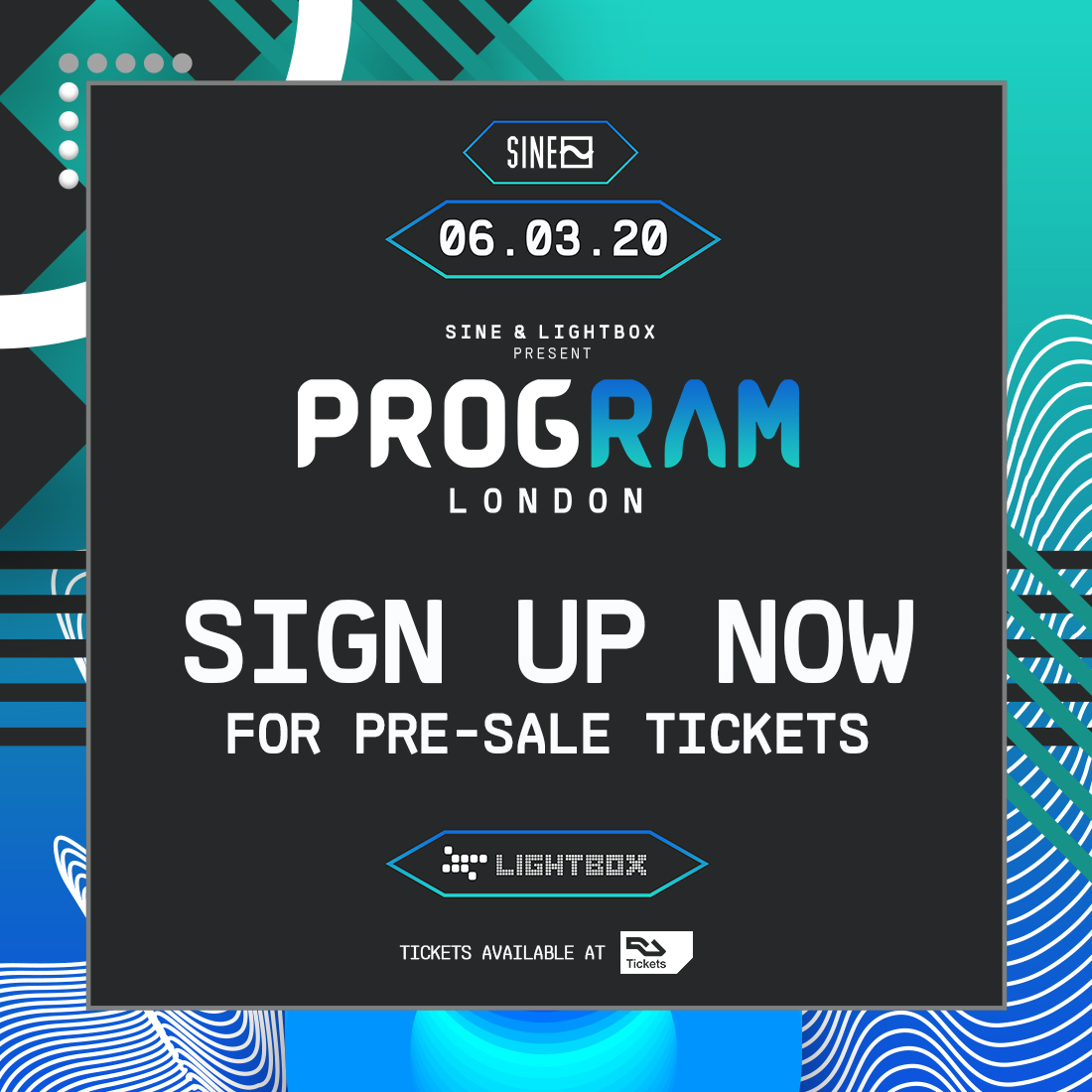 Just announced 👀

Welcoming <a href="/RAMrecordsltd/">RAM Records</a> sister label <a href="/ProgramMusicLTD/">Program</a> to the Lightbox for a guaranteed night of meaty basslines and unforgiving drums.

SIGN UP NOW FOR EXCLUSIVE ACCESS TO PRE-SALE TICKETS.

Sign Up - bit.ly/ProgRAMLondonS…