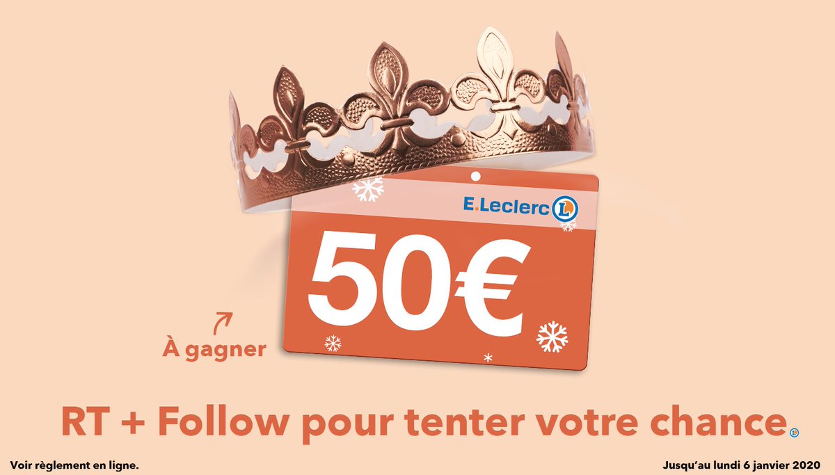 Leclerc's tweet photo. Aux futurs rois et reines qui nous suivent, tentez votre royale chance pour préparer votre couronnement et l'Épiphanie à petit prix : RT + Follow pour participer. #Jeu #Concours #Épiphanie 👑 https://t.co/C8zUOiejg4