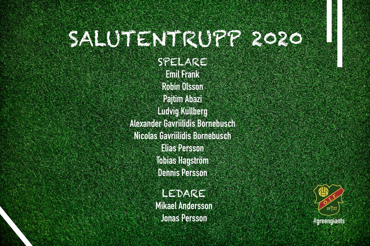 📋 | Här är ÖIF-truppen till Nyårssaluten 2020!

🗓 4-6 januari
📍 Helsingborg Arena
🆓 Gratis inträde

Första matchen för ÖIF:
5/1 13:35: Allerums GIF – ÖIF, åttondelsfinal

#greengiants