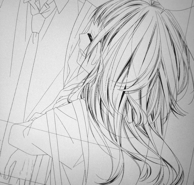 髪かくの楽しいけど気づいたら1時間描き続けてびっくりした 