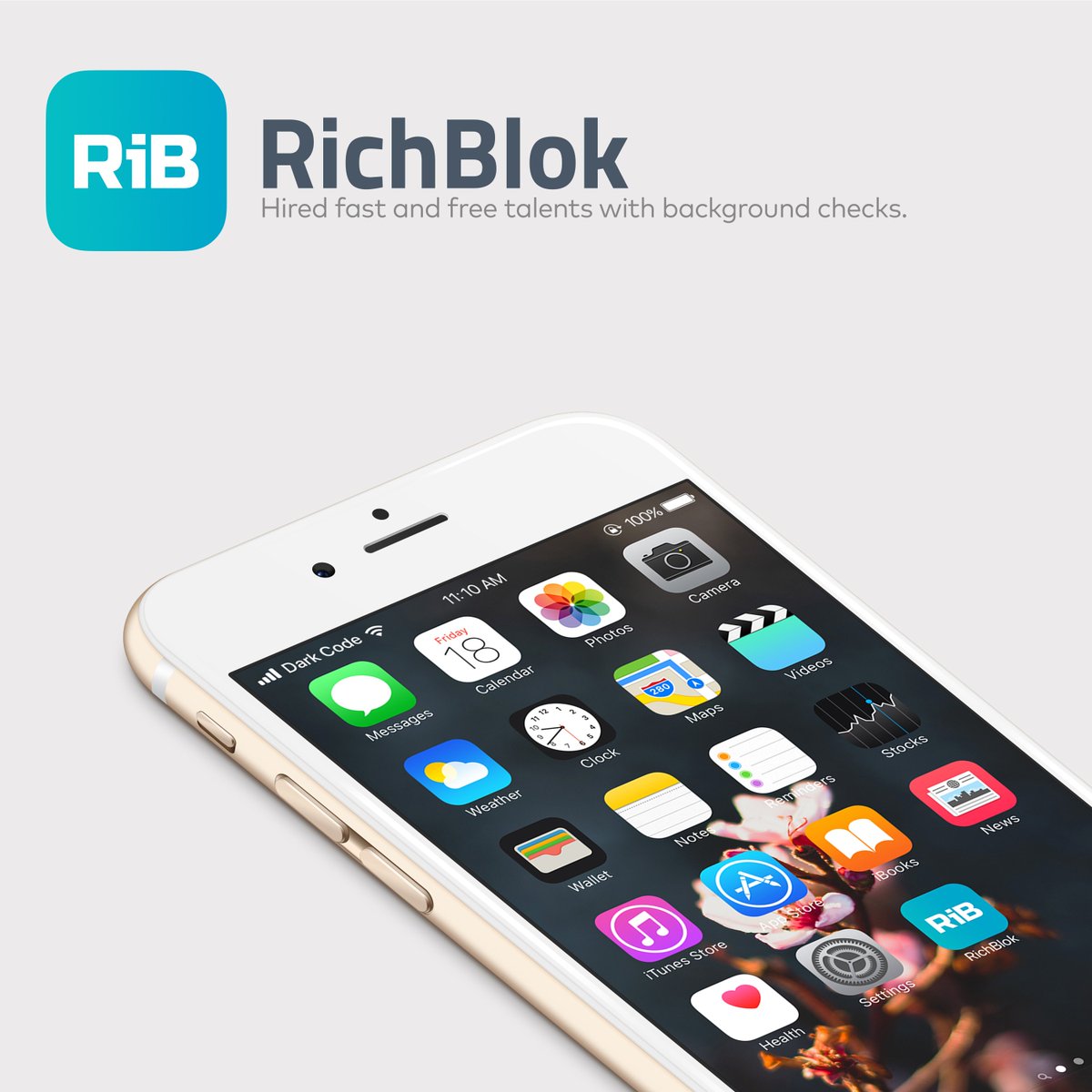 DarkCodeCompany's tweet image. Nous avons récemment accompagné la startup &quot;RichBlok Inc.&quot; dans création du logo de leur application mobile &quot;Richblok&quot;.

#LatestWork #LogoDesign #Dark_Code