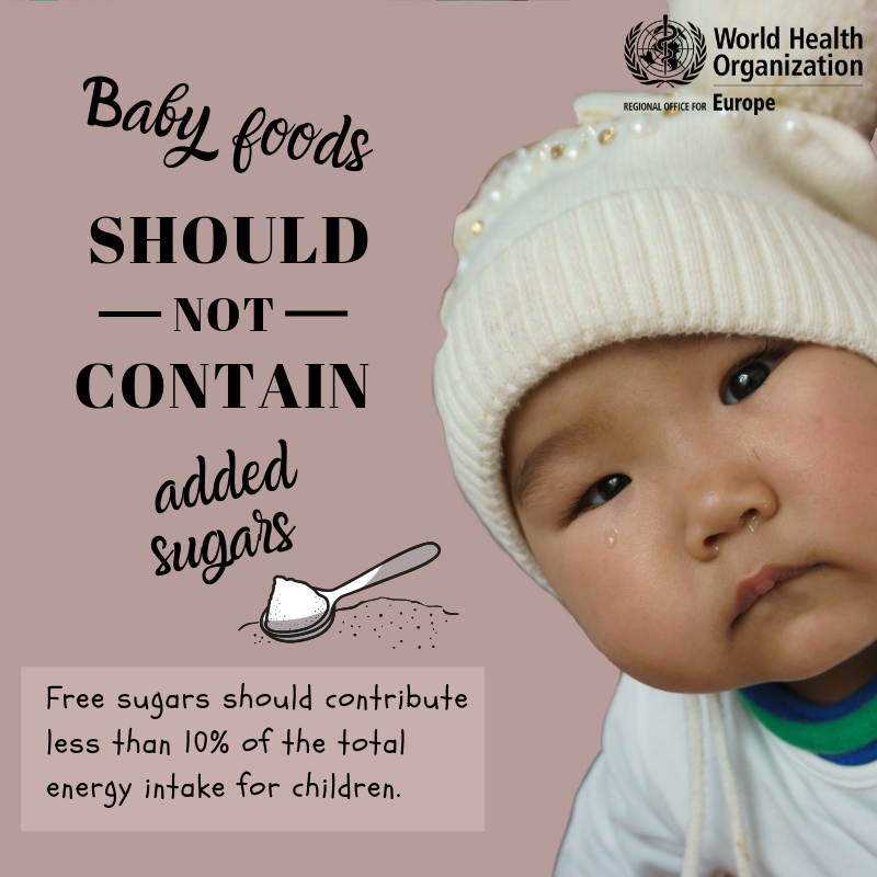 ⚠️ In July, two new studies by WHO/Europe showed how a high proportion of baby foods are incorrectly marketed as suitable for infants under the age of 6 months, with many containing high levels of sugar bit.ly/2GdjSf4