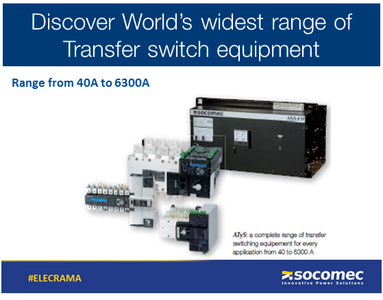 socomec_IN's tweet photo. Discover the World’s widest range of Transfer switch equipment, which assures the continuity of power to a load in a safe and reliable way. Come discover it @ ELECRAMA in Hall #9, Booth H9E5 #AlwaysON #TSE #SOreliable https://t.co/rwEbgBLaRx https://t.co/DJlM8rkBw9