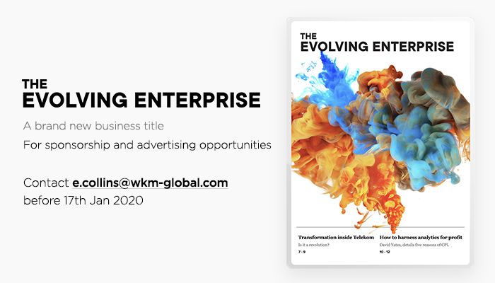 TheEE_io's tweet photo. We’ve unlocked some amazing sponsorship and advertising opportunities in the launch edition of The Evolving Enterprise. Get your company message in front of 58,000 opted-in key decision-makers. Deadline is 17th Jan 2020 | Email e.collins@wkm-global.com #DigitalTrans… https://t.co/QSCevuLYQz