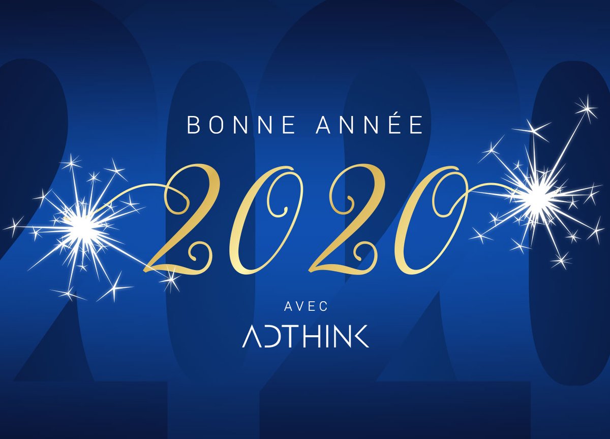 [NEW YEAR 2020] La team Adthink vous remercie pour la confiance que vous lui accordez chaque jour et vous souhaite une belle et heureuse année — une occasion propice pour adopter de bonnes résolutions #digital ! Contactez-nous pour votre stratégie 2020 👉🏼adthink.com/fr/contact/