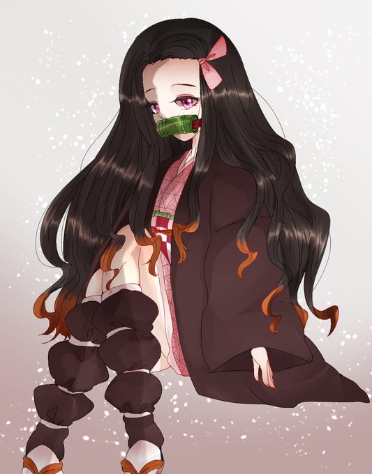 minataさんがTwitterに投稿した竈門禰豆子(鬼滅の刃)のイラスト。