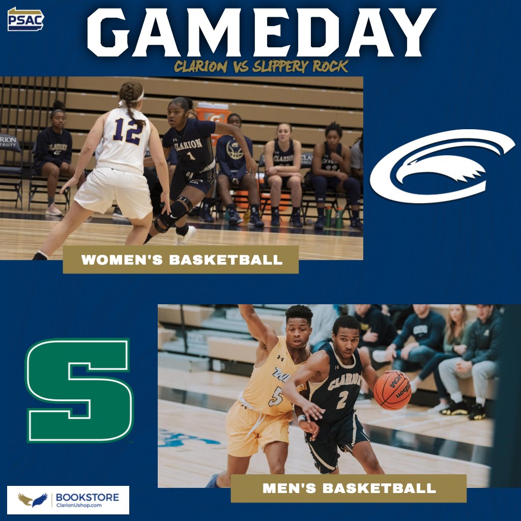 ClarionEagles's tweet photo. Men's and Women's Hoops are back in action tonight as they take on PSAC West foe Slippery Rock. The women's game tips-off at 5:30 with the men following directly after.
🎥📊 - https://t.co/7JsfdWTxwe https://t.co/me35yfAtDw